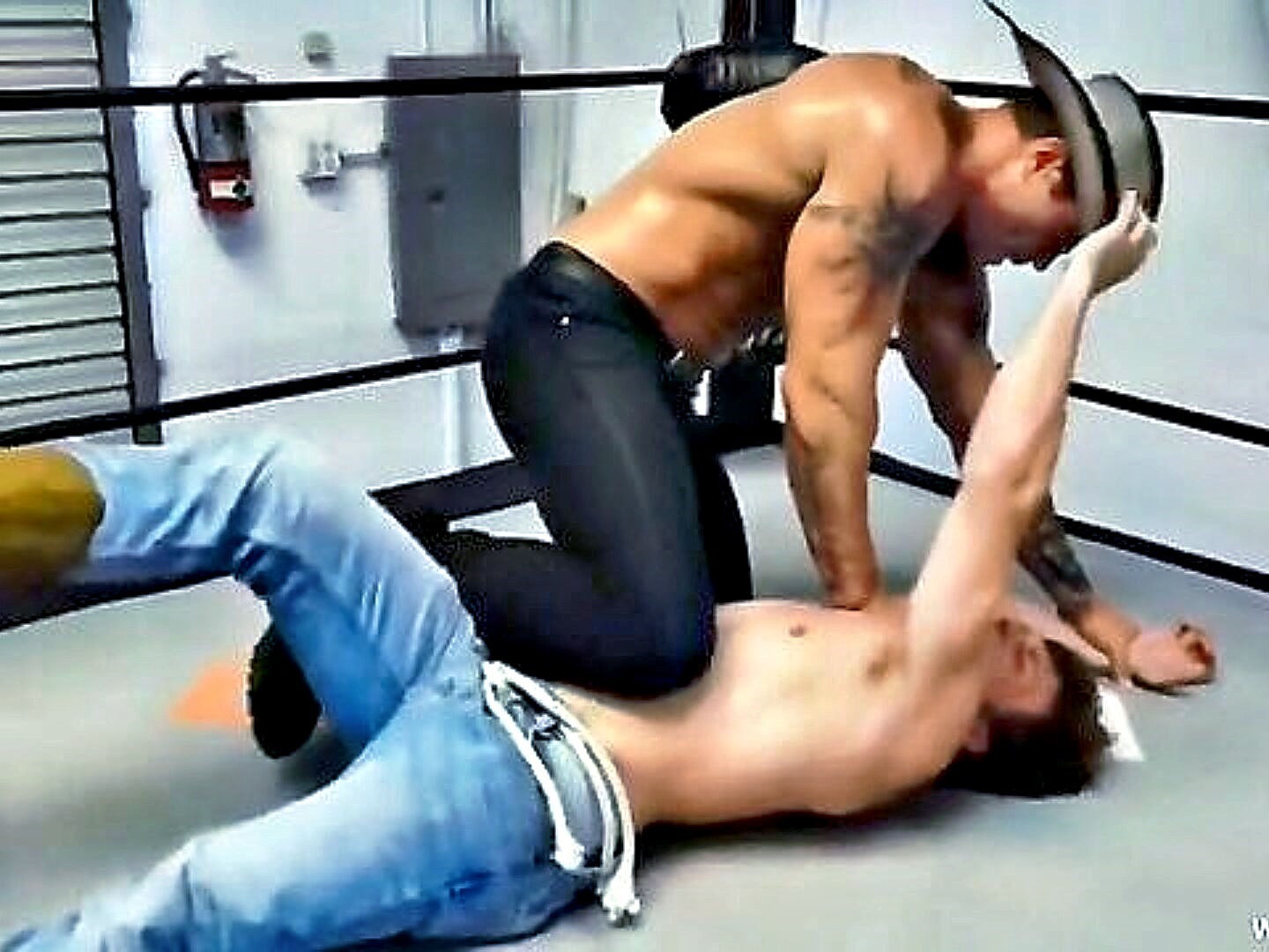 Watch Two Muscular Men Engage In Steamy Gay Wrestling - XXXBP