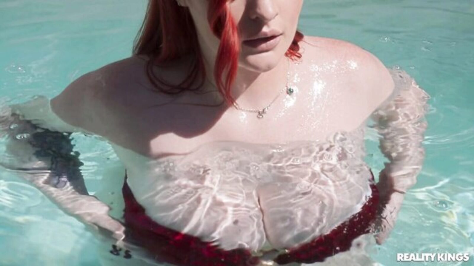 Abigail Morris's face covered in cum after a creampie