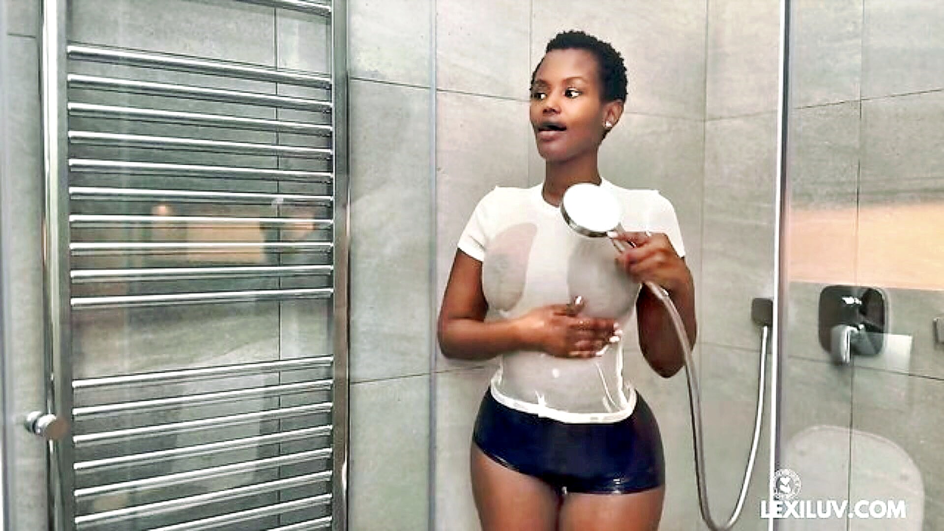 Ready for more in her simple outfit