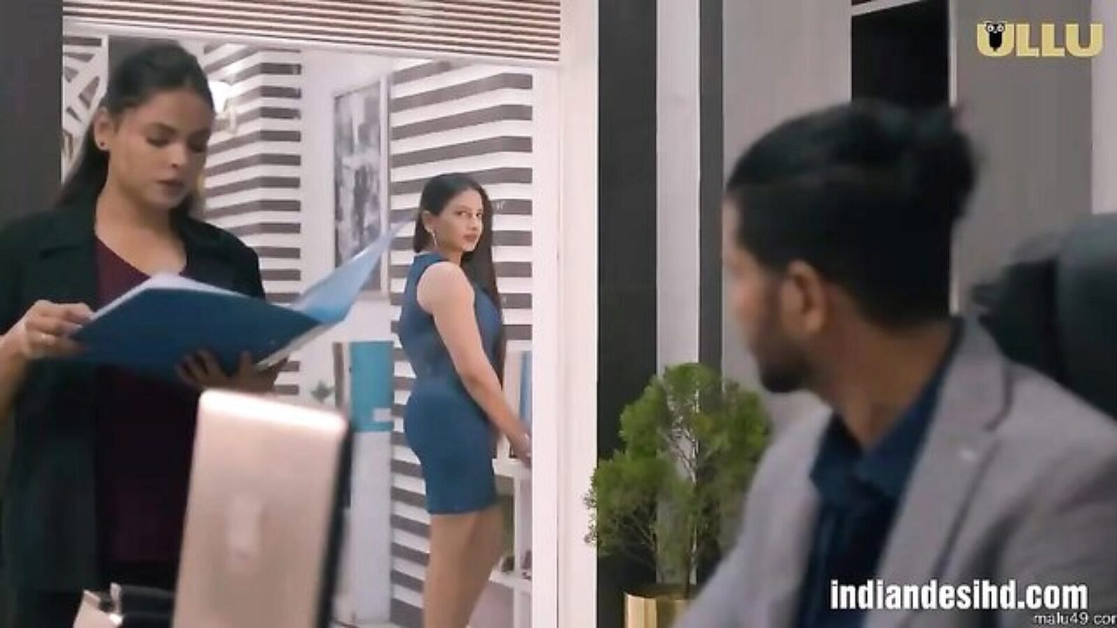 provocative woman in corporate wear